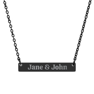 Engraved Horizontal Bar Necklace — Personalized Name Bar Necklace (Custom Name)