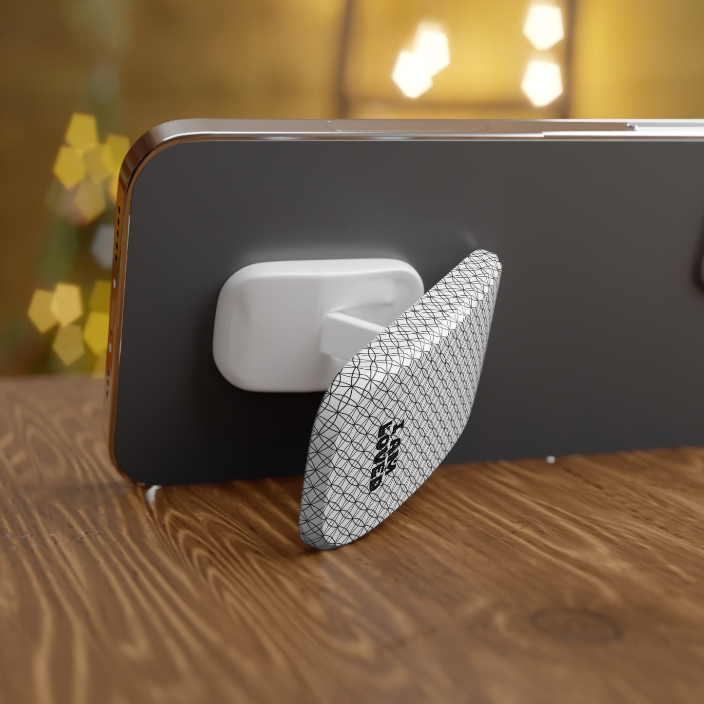Personalized Geometric Phone Grip Custom Name Click-On Stand