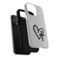 Tough Magnetic Phone Case with Heart & Cross Design, Durable Phone Cover, Unique Gift for Her, Stylish Accessory, Everyday Use