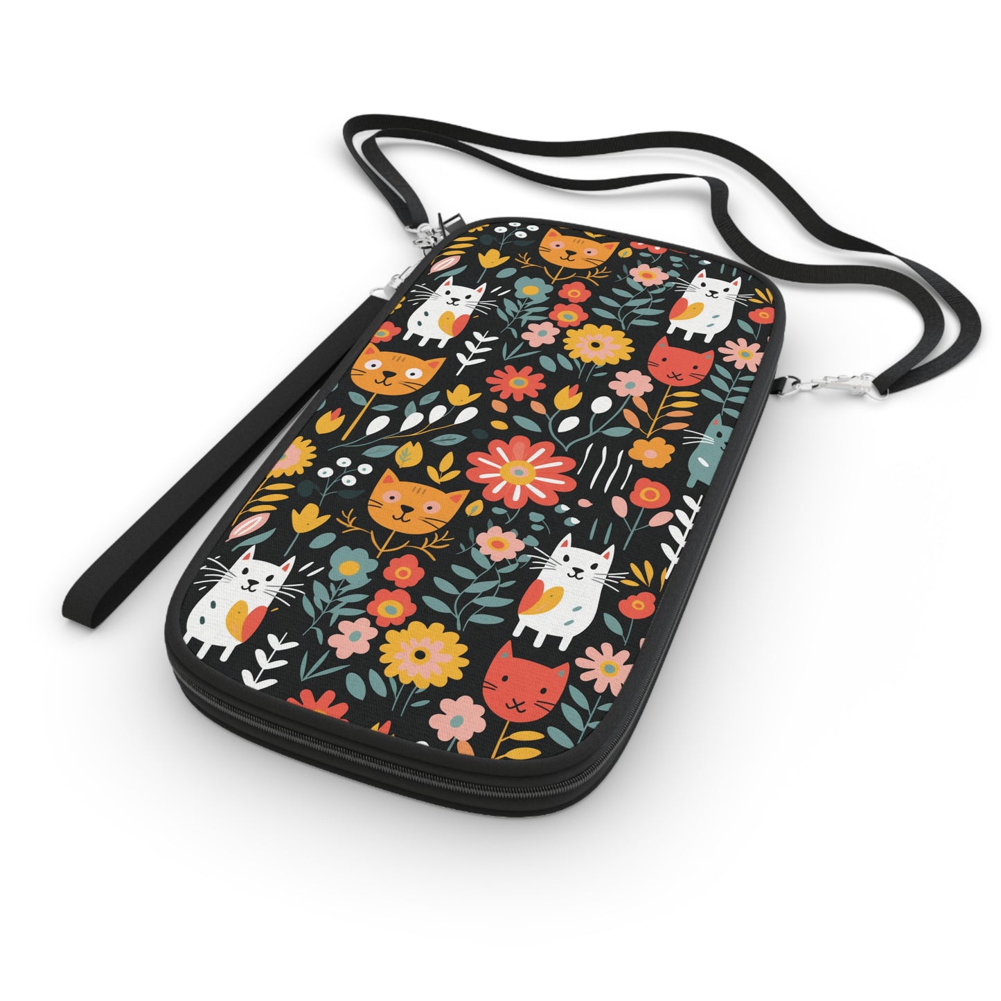 Whimsical Feline Garden Passport Wallet