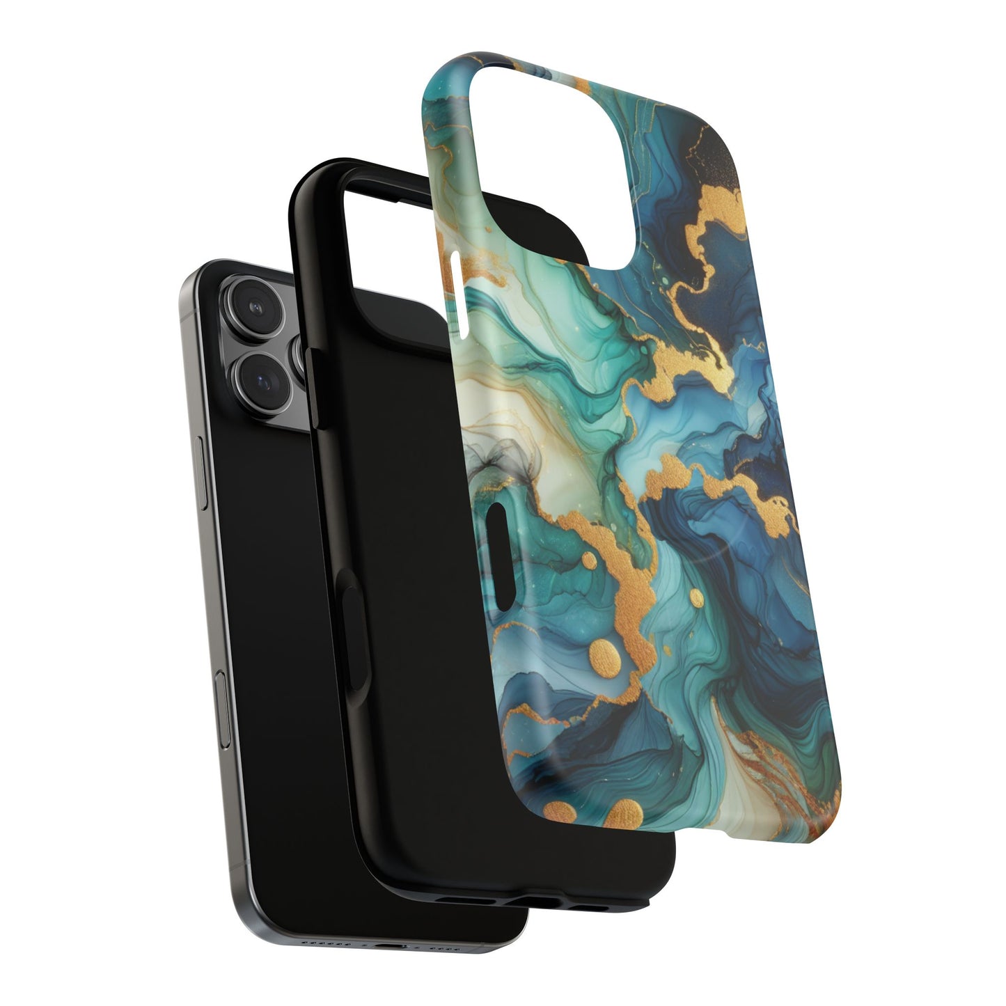 Ocean Quartz Luxe Marble Pattern Tough Magnetic iPhone Case, Phone Accessories, Luxury Gift, Durable iPhone Cover, Unique Design for iPhone Users.
