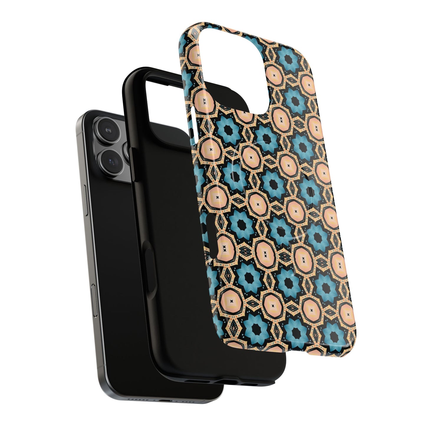 Sahara Star Mosaic Colorful Geometric iPhone Cases, Tough Magnetic iPhone Cases, Vibrant Design iPhone Cover, Durable iPhone Protection, Stylish Tech Accessories.