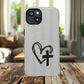 Tough Magnetic Phone Case with Heart & Cross Design, Durable Phone Cover, Unique Gift for Her, Stylish Accessory, Everyday Use