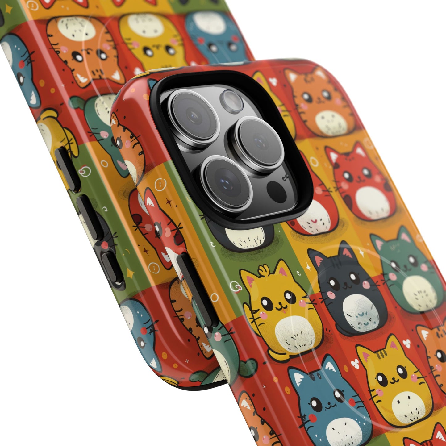 Cute Kawaii Cat iPhone Case, Tough Magnetic iPhone Case, Animal Lover Gift, Kawaii iPhone Cover, Fun Cat Design