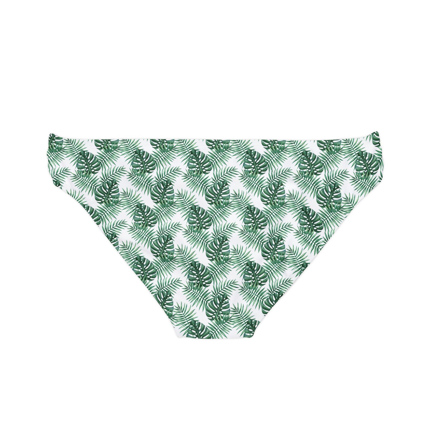 White Tropical Bliss Loop Tie Side Bikini Bottom (AOP)