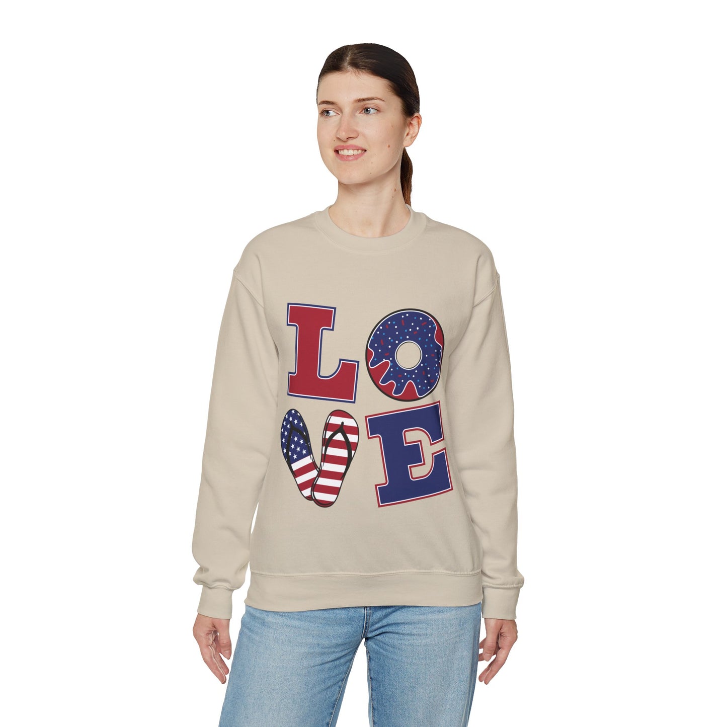 Patriotic LOVE Unisex Heavy Blend™ Crewneck Sweatshirt