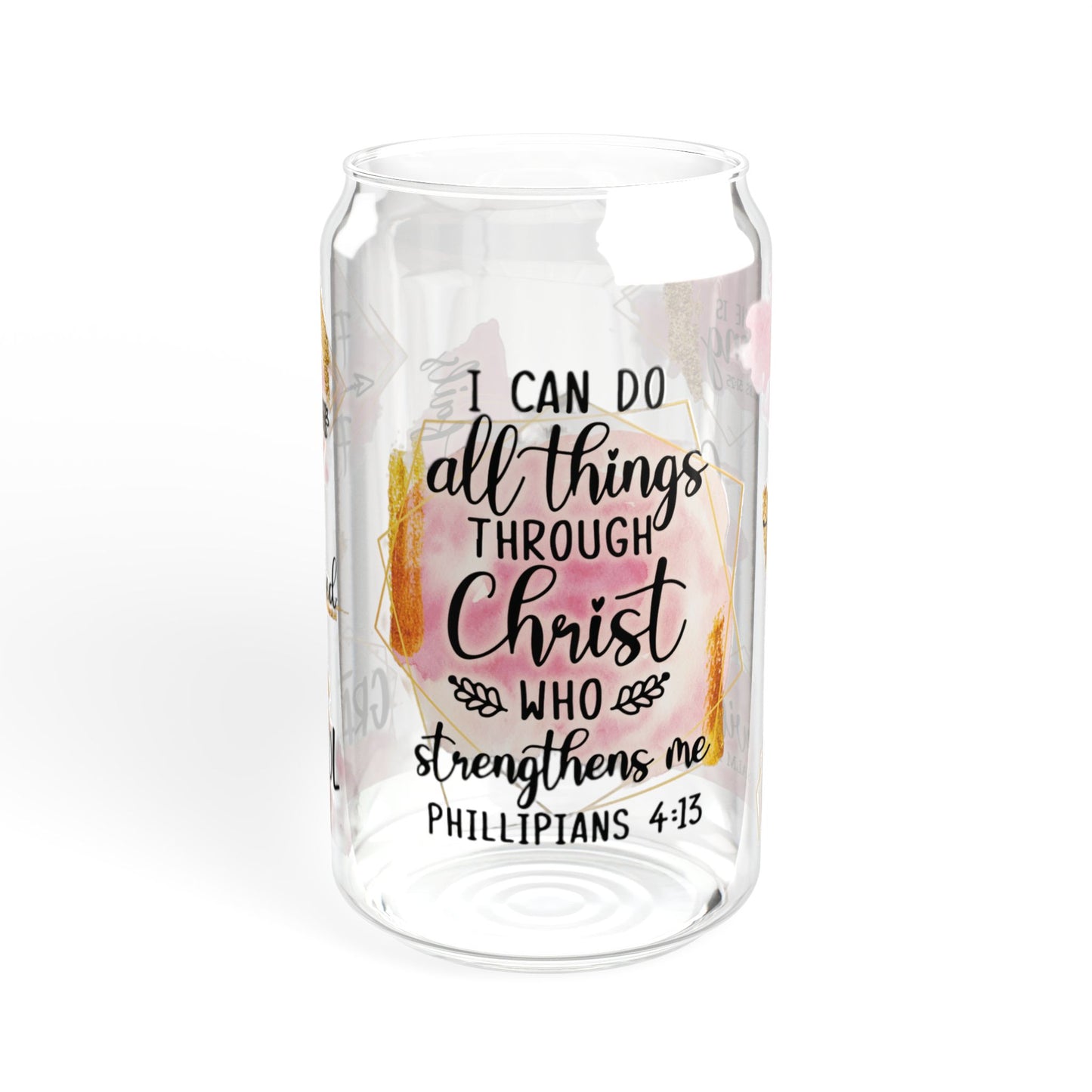 Faithful Strength Sipper Glass, 16oz