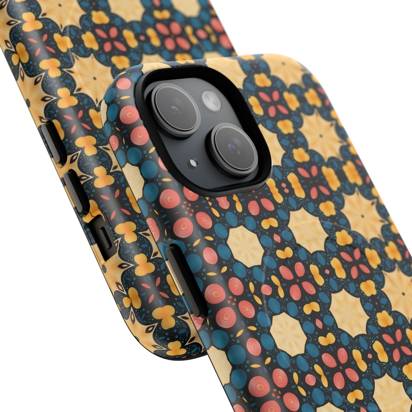 Celestial Spice Tiling Colorful Tough Magnetic iPhone Case, Unique iPhone Cover, Artistic Mobile Shell, Durable Design Accessory, Trendy Gift Idea, MagSafe® iPhone Case.