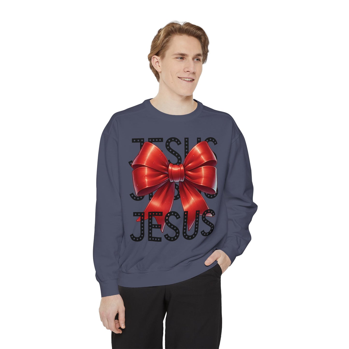 JESUS Charm Unisex Garment-Dyed Sweatshirt