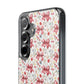 Personalized Rosette Coquette Floral Bow Clear iPhone, Samsung Cases — Custom Name Phone Cover