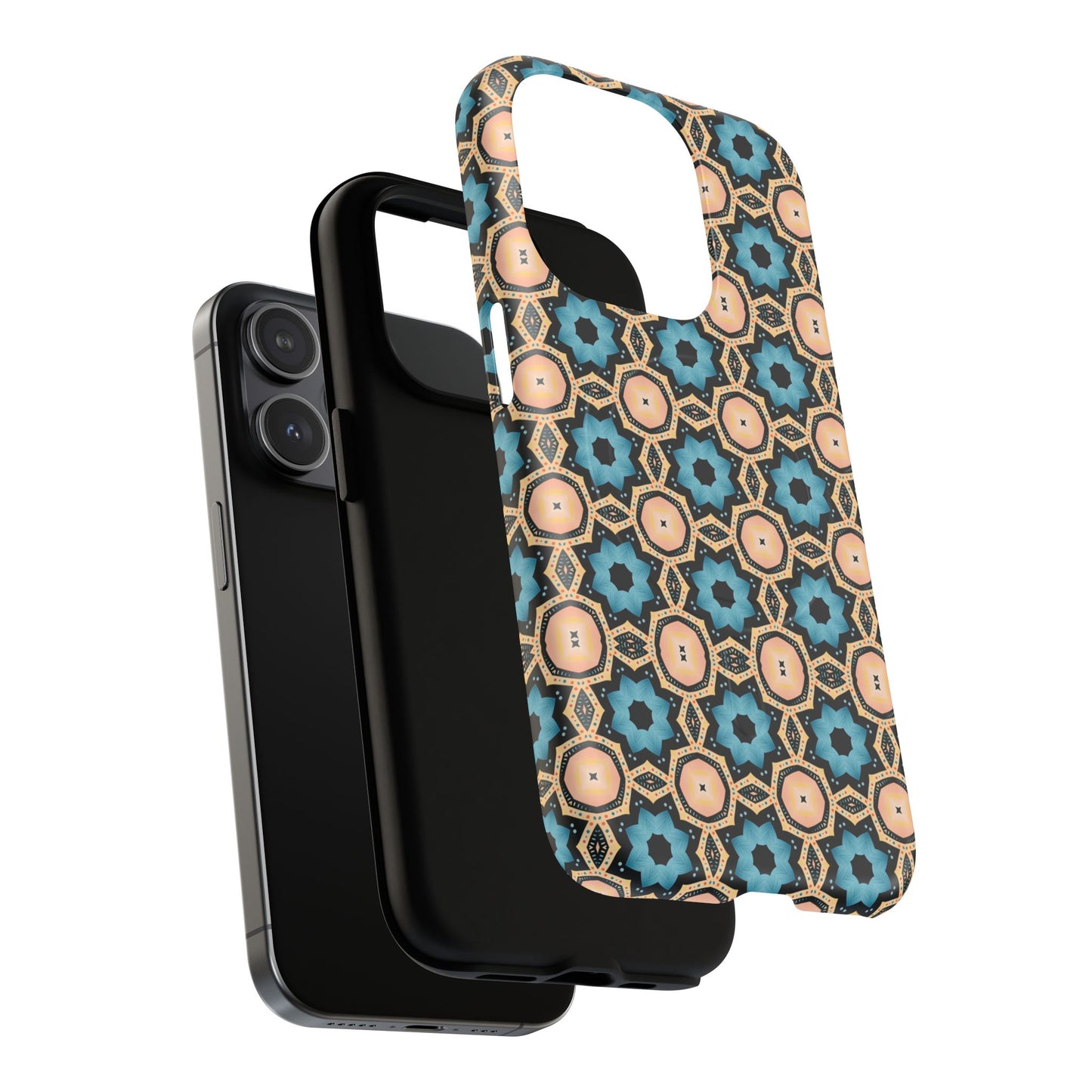 Sahara Star Mosaic Colorful Geometric iPhone Cases, Tough Magnetic iPhone Cases, Vibrant Design iPhone Cover, Durable iPhone Protection, Stylish Tech Accessories.