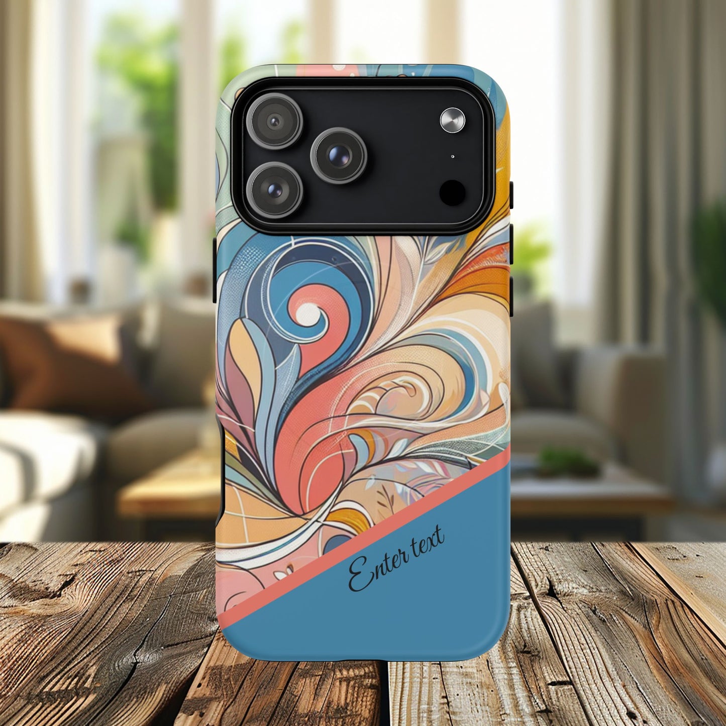 Personalized Sunset Garden Whirl Tough iPhone Magnetic Case for iPhone, Artistic Phone Cover, Durable Protection, Gifts for Her, Unique Style
