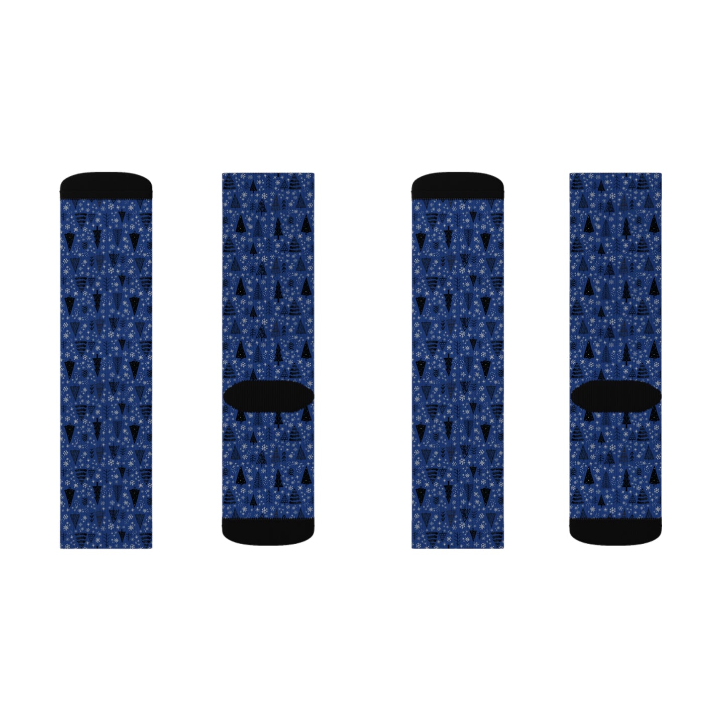 Winter Wonderland Navy Sublimation Socks - High-Quality Comfort with Stylish Sublimated Print