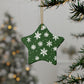 Green Snowflake Elegance Ceramic Ornaments (1pcs, 5pcs, 10pcs, 20pcs)