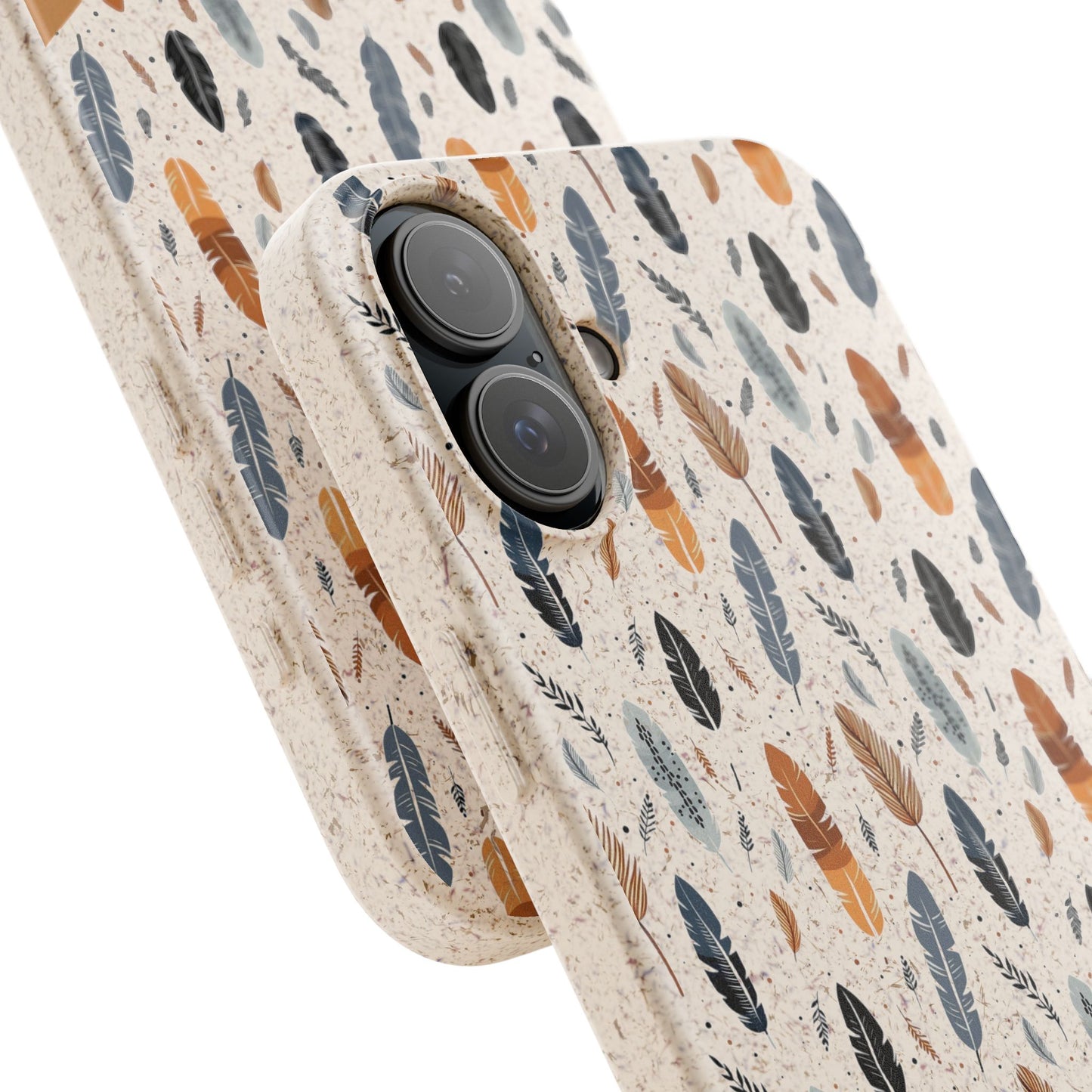 Personalized Whispering Feathers Samsung and iPhone Biodegradable Case, Custom Name Case.