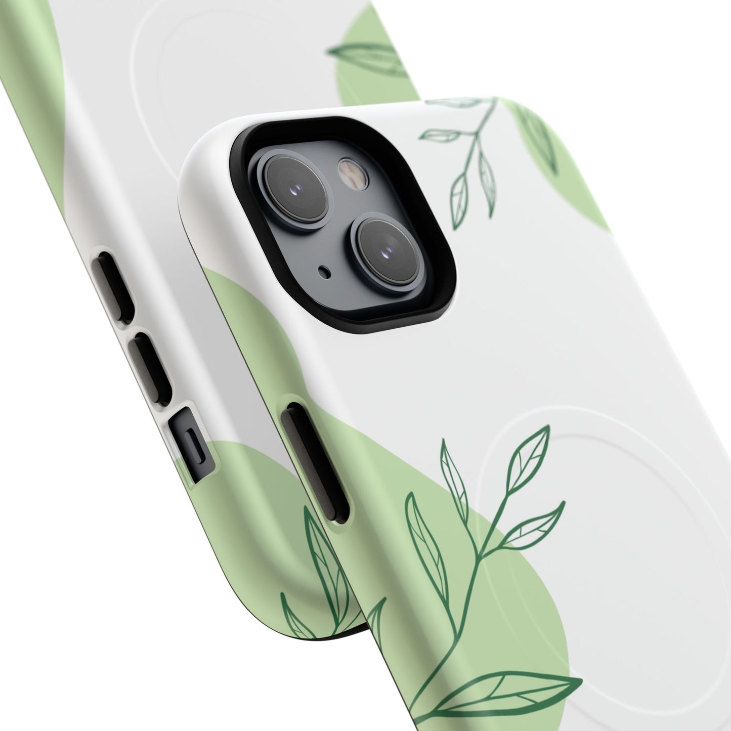 Stylish Tough iPhone Magnetic Cases with Leaf Design, iPhone Protection Cases, Greenery iPhone Covers, Eco-Friendly iPhone Accessories, Gift for Her.