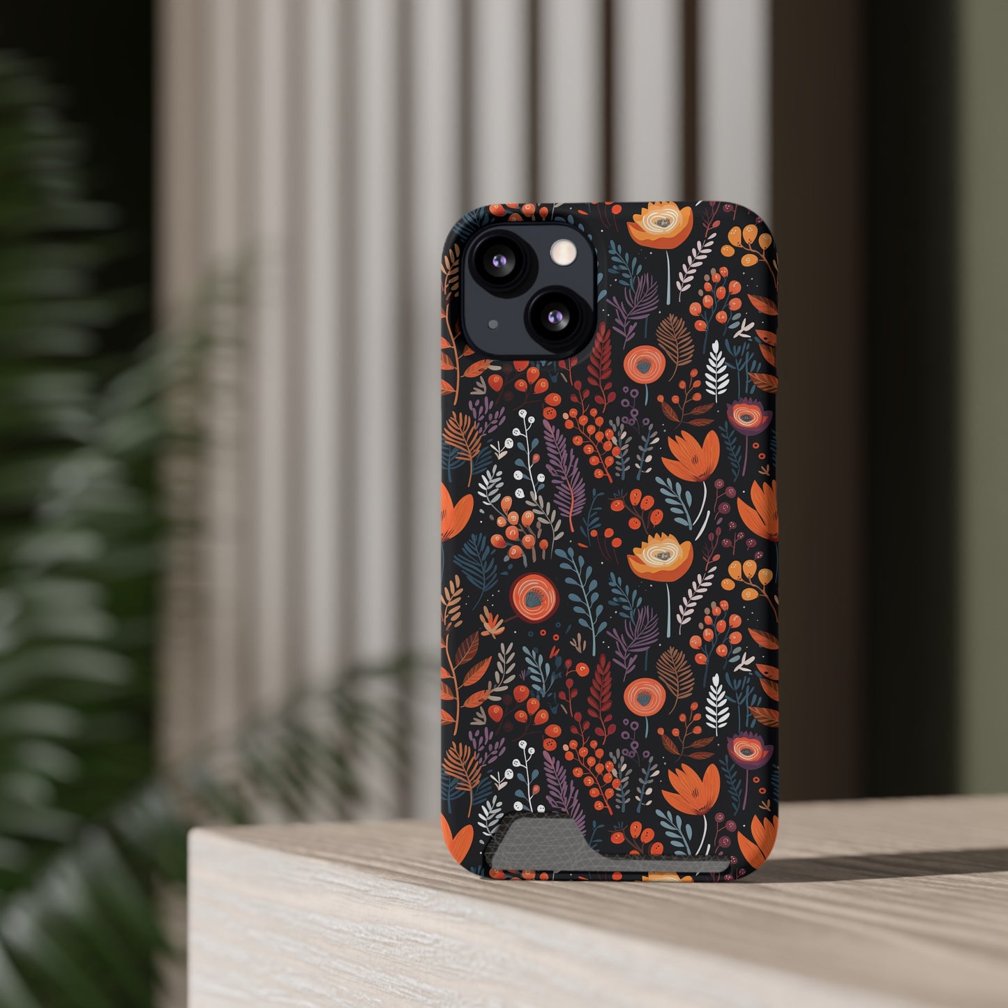 Autumn Bloom Samsung and iPhone Case With Card Holder