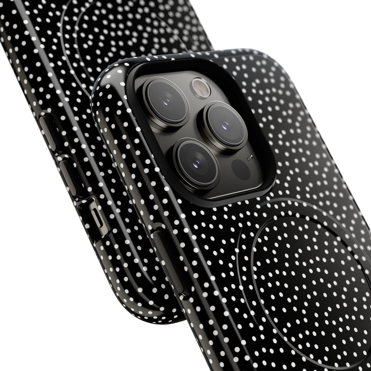 Small Polka Dot Tough iPhone Magnetic Case, Durable iPhone Accessories, Gifts for Tech Lovers, Modern Design.