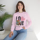 Love Always Gildan Crewneck Sweatshirt - Floral Design for Couples