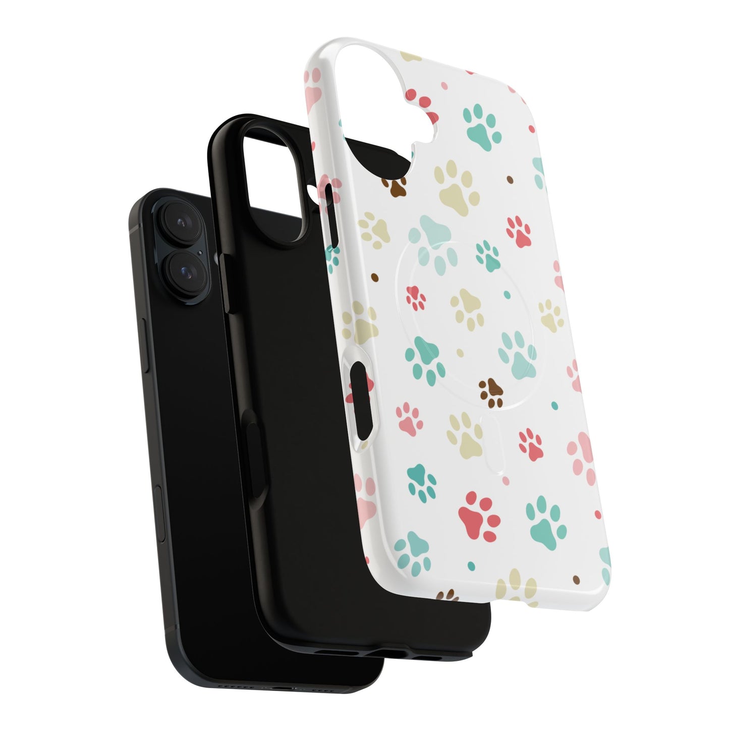 Pet Lover Magnetic iPhone Case - Cute Paw Print Design, Tough Magnetic Cases for Dog and Cat Owners, Gift for Animal Lovers