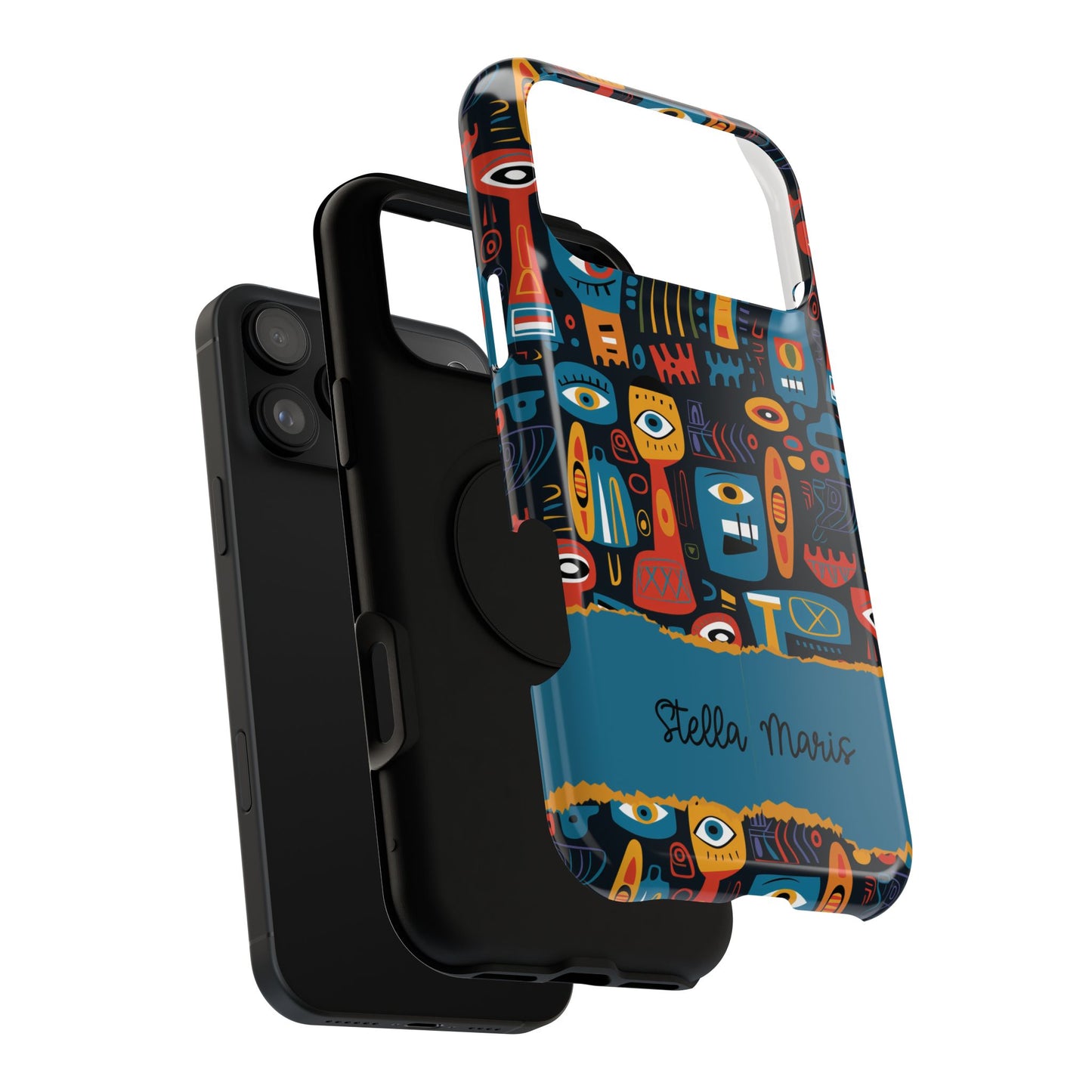 Personalized Colorful Abstract Faces Clear Impact-Resistant Case