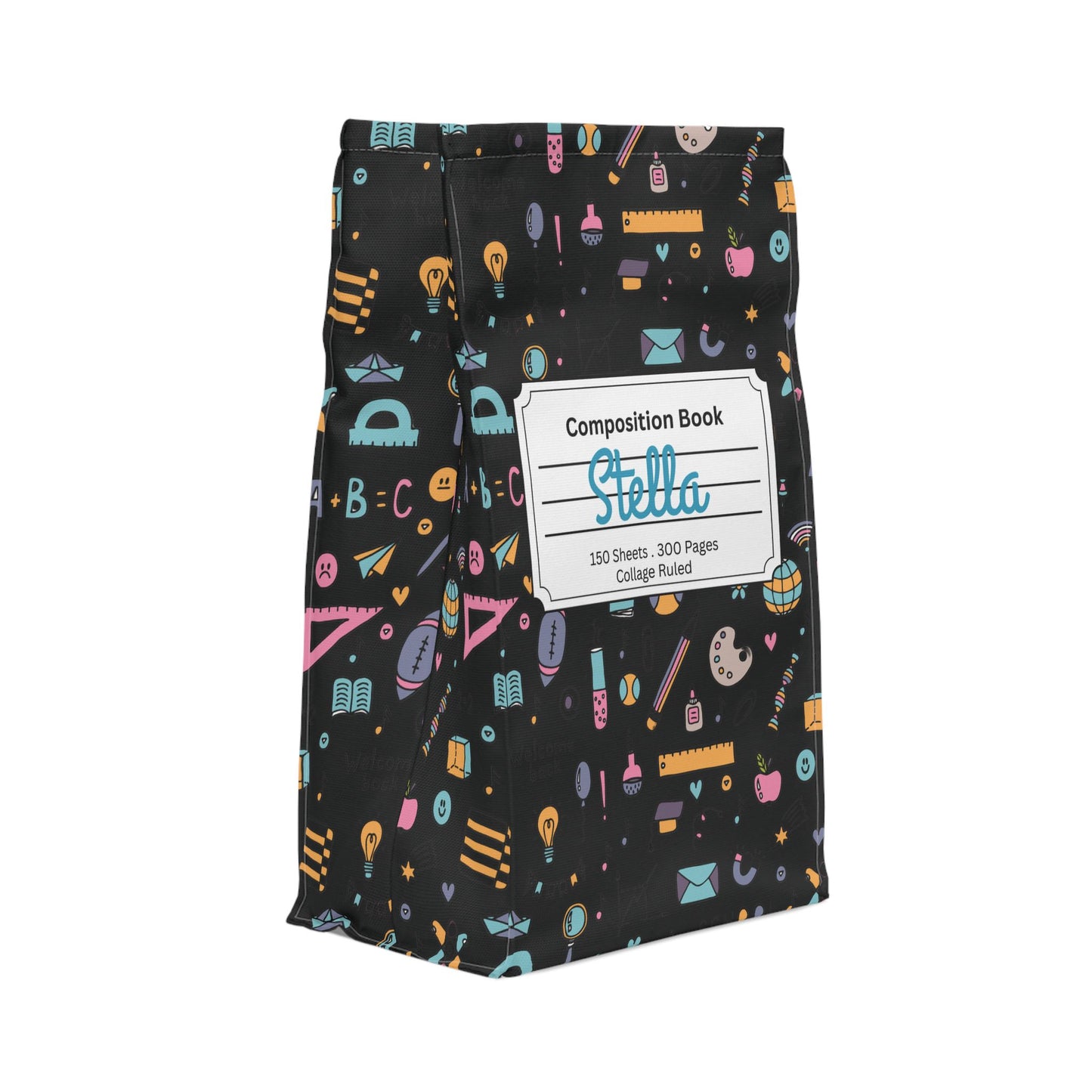 Custom Chalkboard Chic Composition Book Inspired Stylish Polyester Lunch Box for Kids - Perfect for School, Picnics, or Snacks | Personalized ABC Design, Back to School, Family [...]