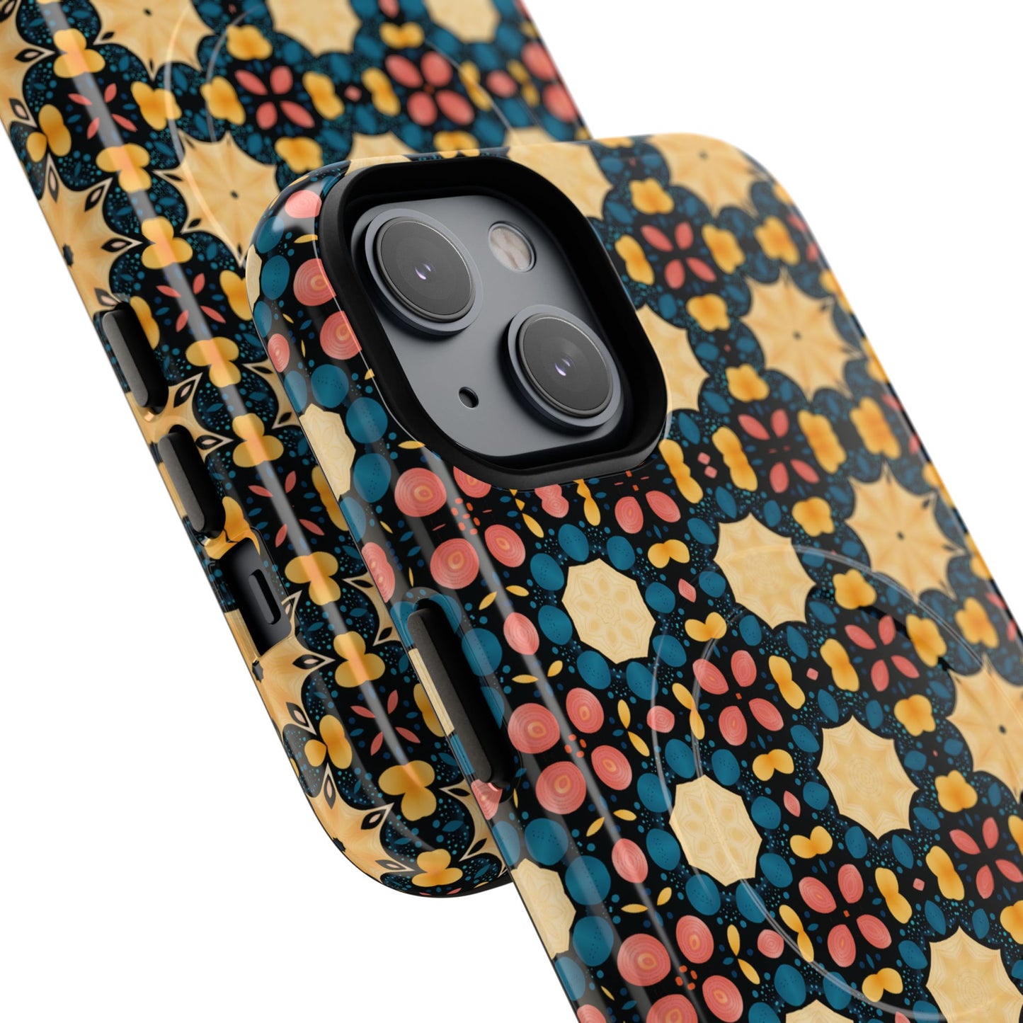 Celestial Spice Tiling Colorful Tough Magnetic iPhone Case, Unique iPhone Cover, Artistic Mobile Shell, Durable Design Accessory, Trendy Gift Idea, MagSafe® iPhone Case.