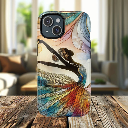 Artistic iPhone Case with Dancer Design, Tough Magnetic Case, Unique Gift for Dancers, Colorful iPhone Cover, Stylish Accessory.
