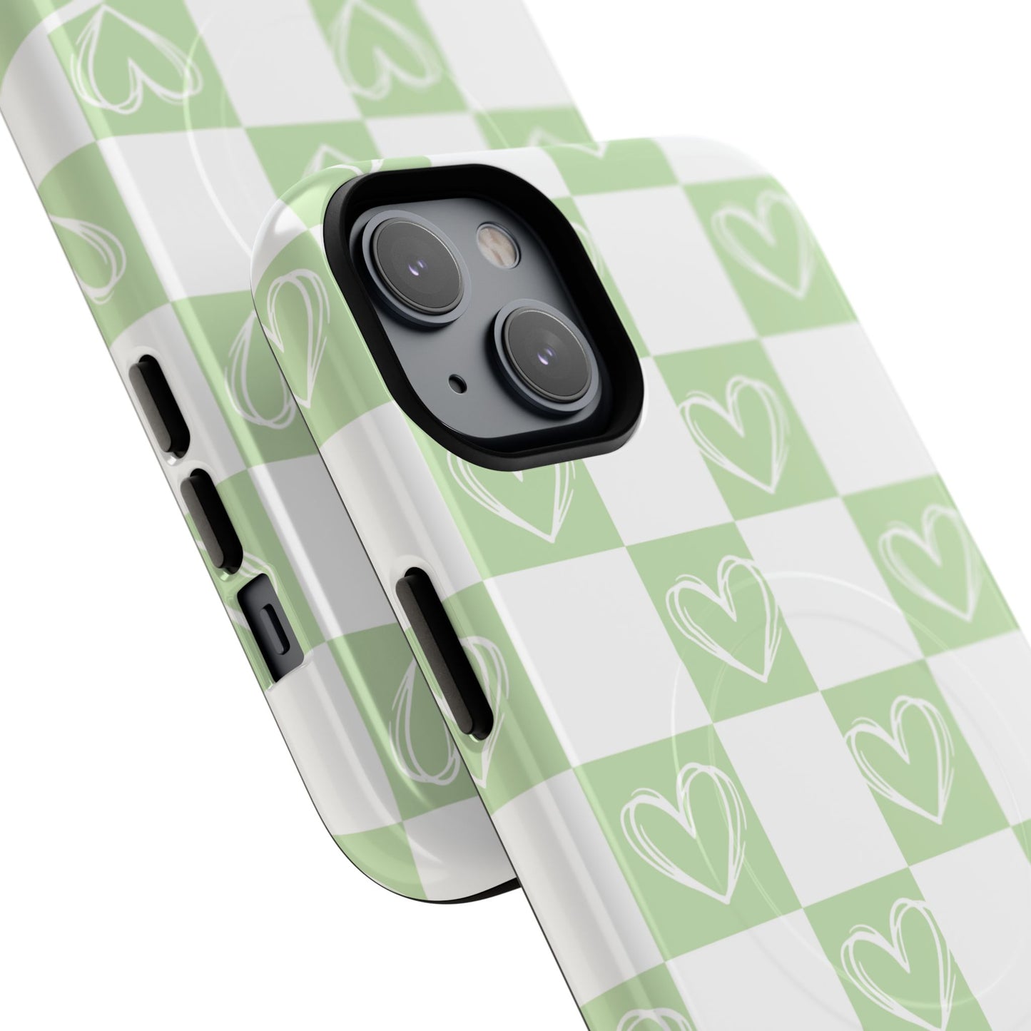 Personalized Chic Heart Pattern iPhone Case | Tough Magnetic Cases, Stylish iPhone Protection, Gift for Her, Trendy Accessories, Everyday Use
