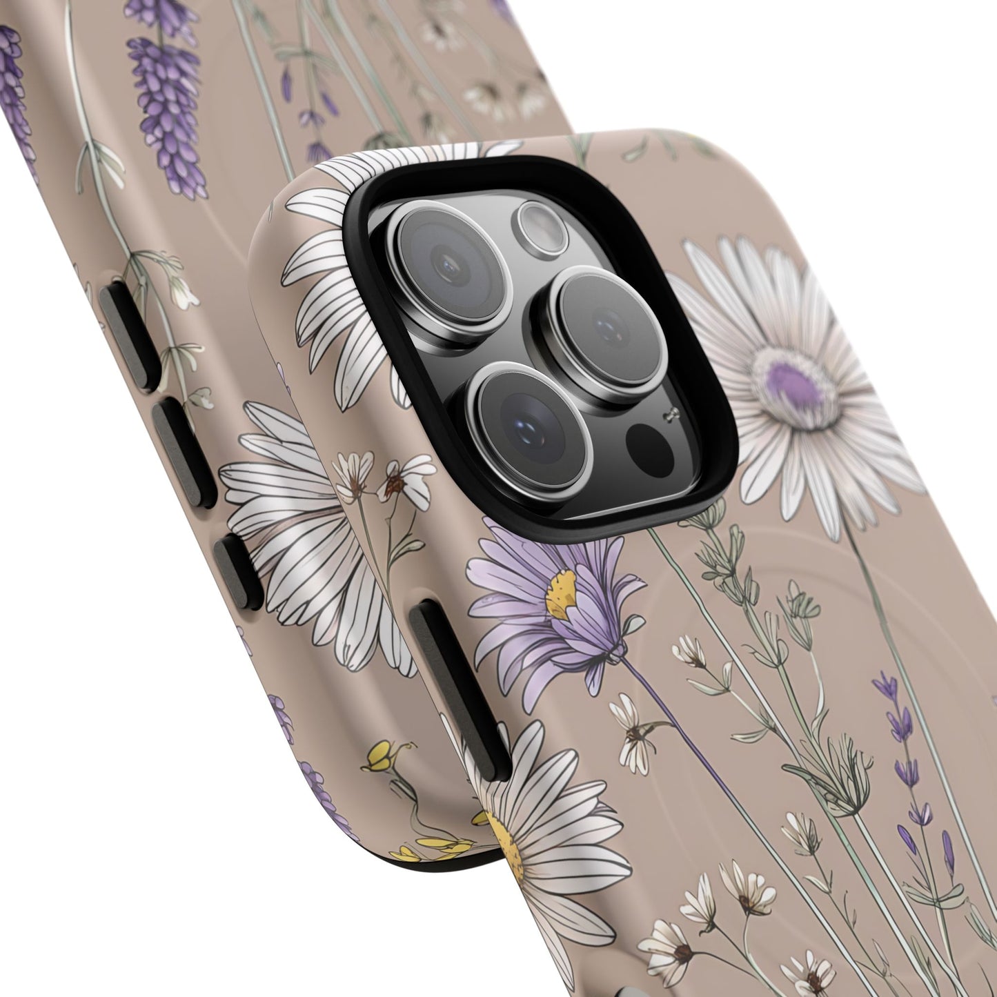 Lavender Floral Tough Magnetic Phone Case | Durable Protective Cover, Flower Design, Gifts for Her, Phone Accessories, Nature Lover