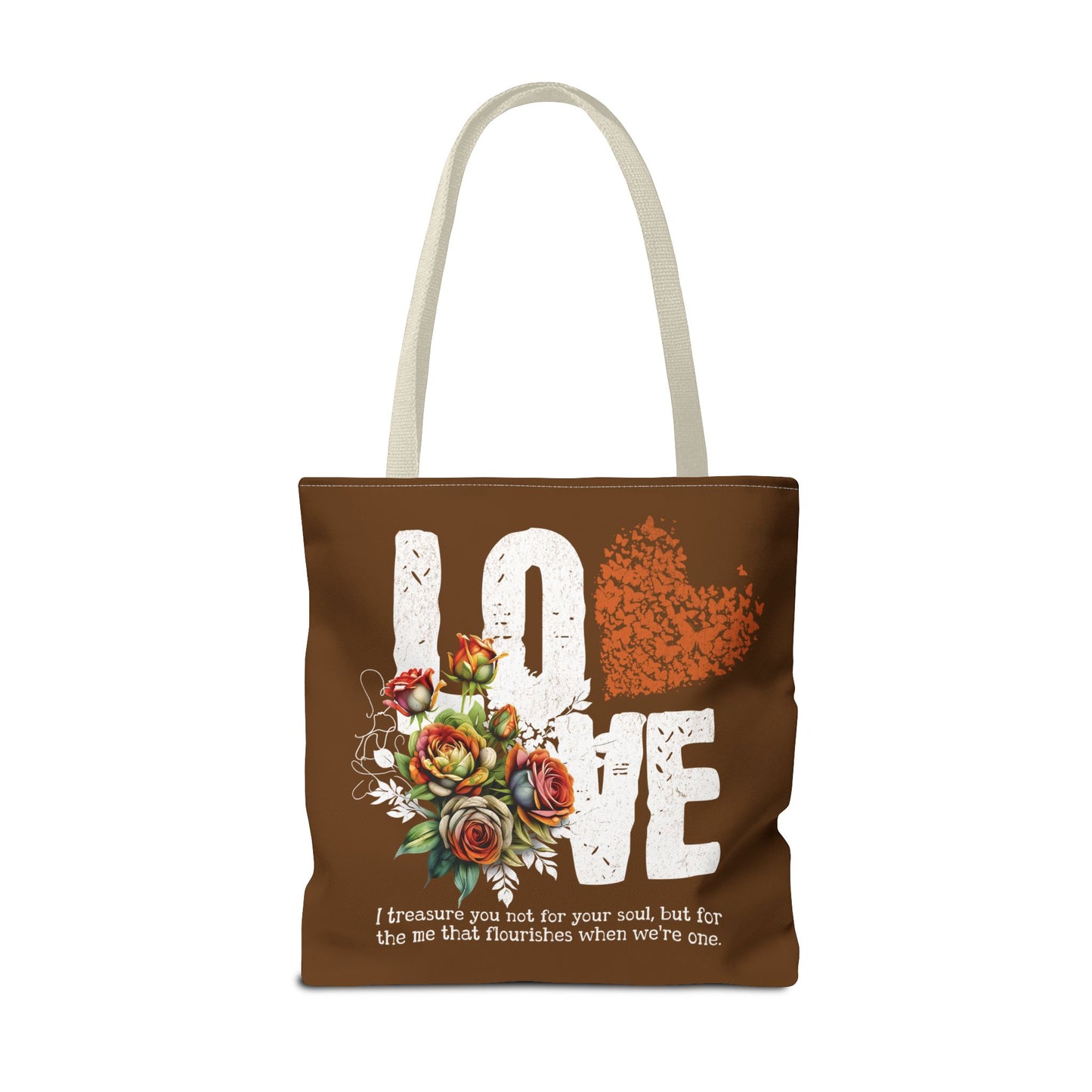 LOVE Always Brown Tote Bag.