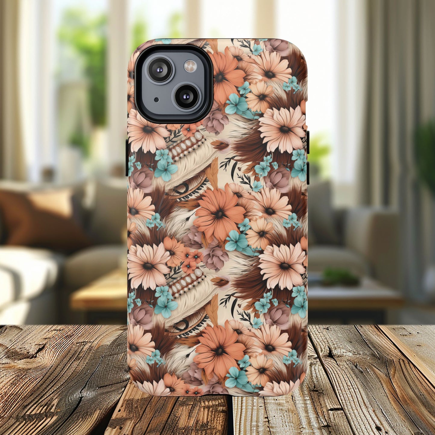 Spirit in Bloom Tough iPhone Magnetic Cases, Cute iPhone Accessories, Flower Design, Gifts for iPhone 14, 15, 16, 17, Pro Max, Boho Style, Western Style