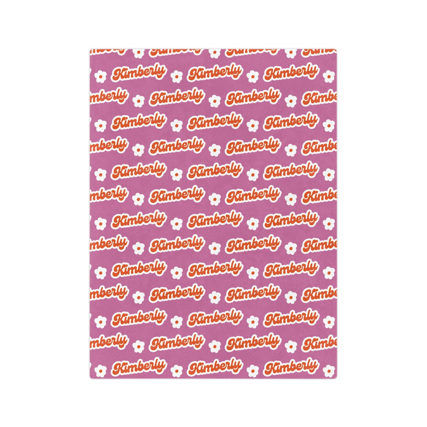 Personalized Name Velveteen Microfiber Blanket — Black Patterned Name Script Cozy Throw