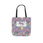 Personalized Purple Doodle Daydream Composition Book Inspired Canvas Tote Bag with Colorful Straps, Cute School Bag, Eco-Friendly Tote, Back to School Shopping Bag, Teacher Gift Idea
