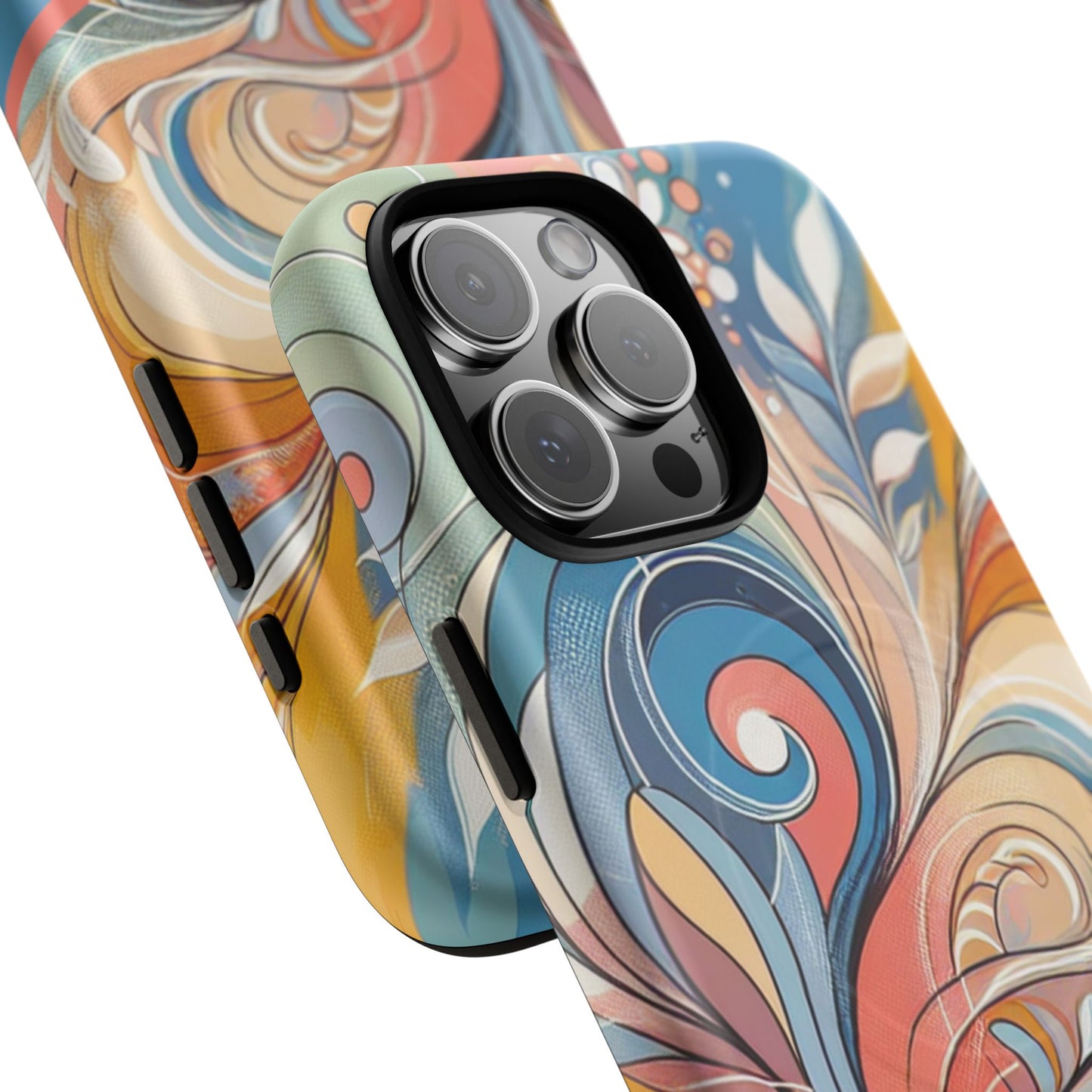 Personalized Sunset Garden Whirl Tough iPhone Magnetic Case for iPhone, Artistic Phone Cover, Durable Protection, Gifts for Her, Unique Style