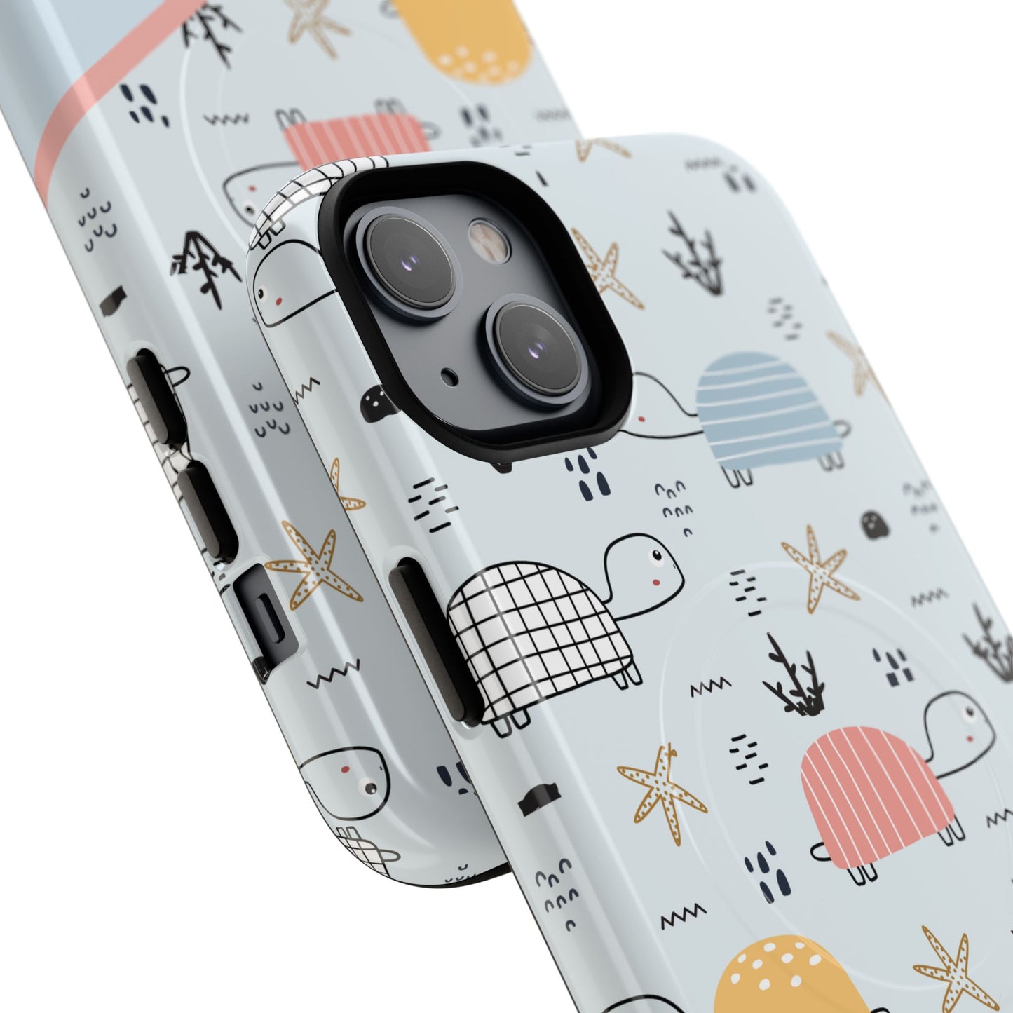 Personalized Cute Turtle Tough Magnetic MagSafe® Cell Cover, Ocean Theme Case, Sea Life Gift for Beach Lovers, iPhone® 13, 14, iPhone 15, iPhone 16, iPhone 17, Pro, Pro Max, Plus Cases.