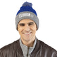 Pom-Pom Knit Cap with 'ELOHIM, GENESIS 1:1'  Embroidery Beanie - Stylish Winter Accessory for All Ages, Perfect Gift for Birthdays, Holidays, and Outdoor Activities