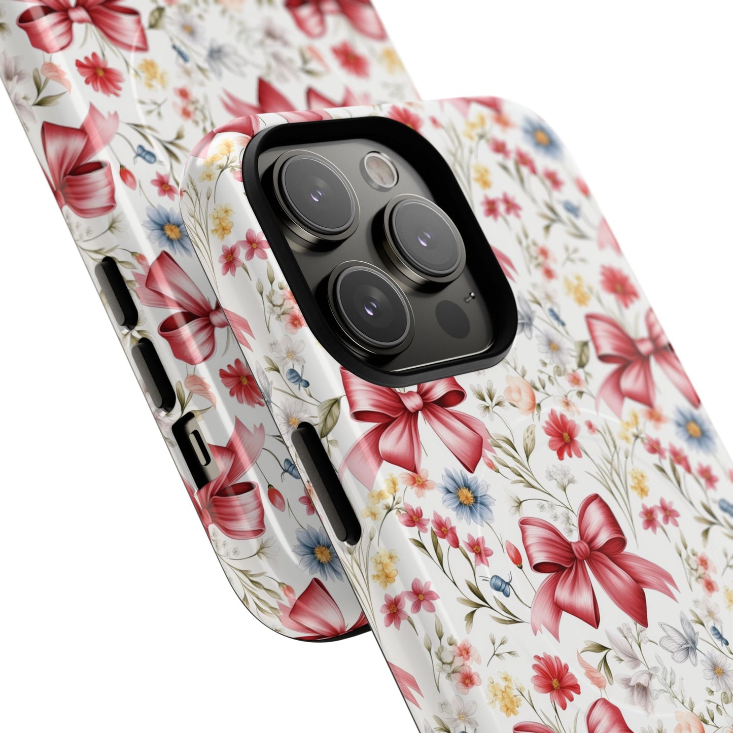 Personalized Rosette Coquette Floral Phone Case - Tough MagSafe® Magnetic Cases, Protective Cover, Stylish Tech Accessory, Gifts for Her