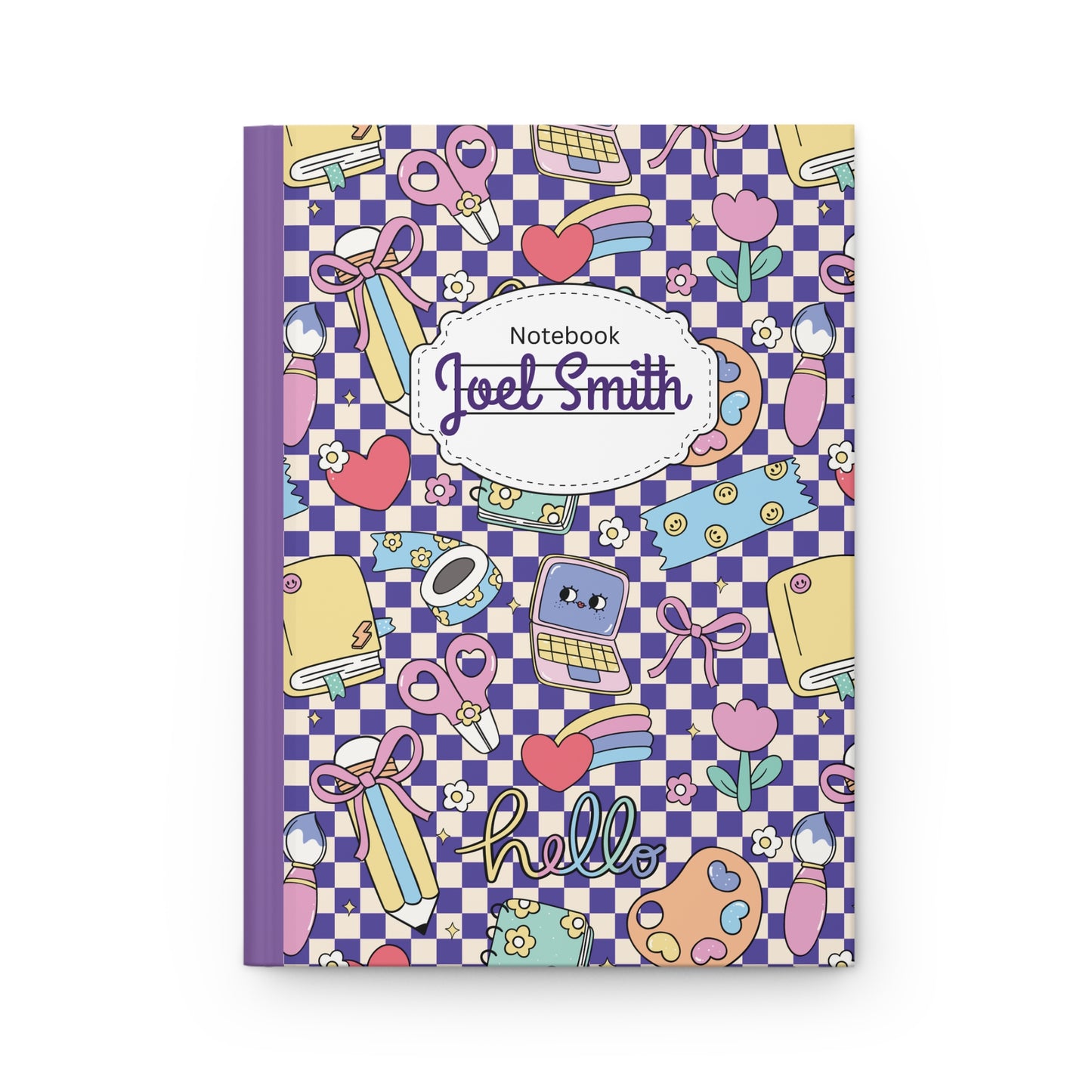 Custom Purple Doodle Daydream Composition Book Inspired Ruled Hardcover Journal for Kids, Fun School Notebook, Customizable Composition Book, Back to School Gift, Learning Organizer