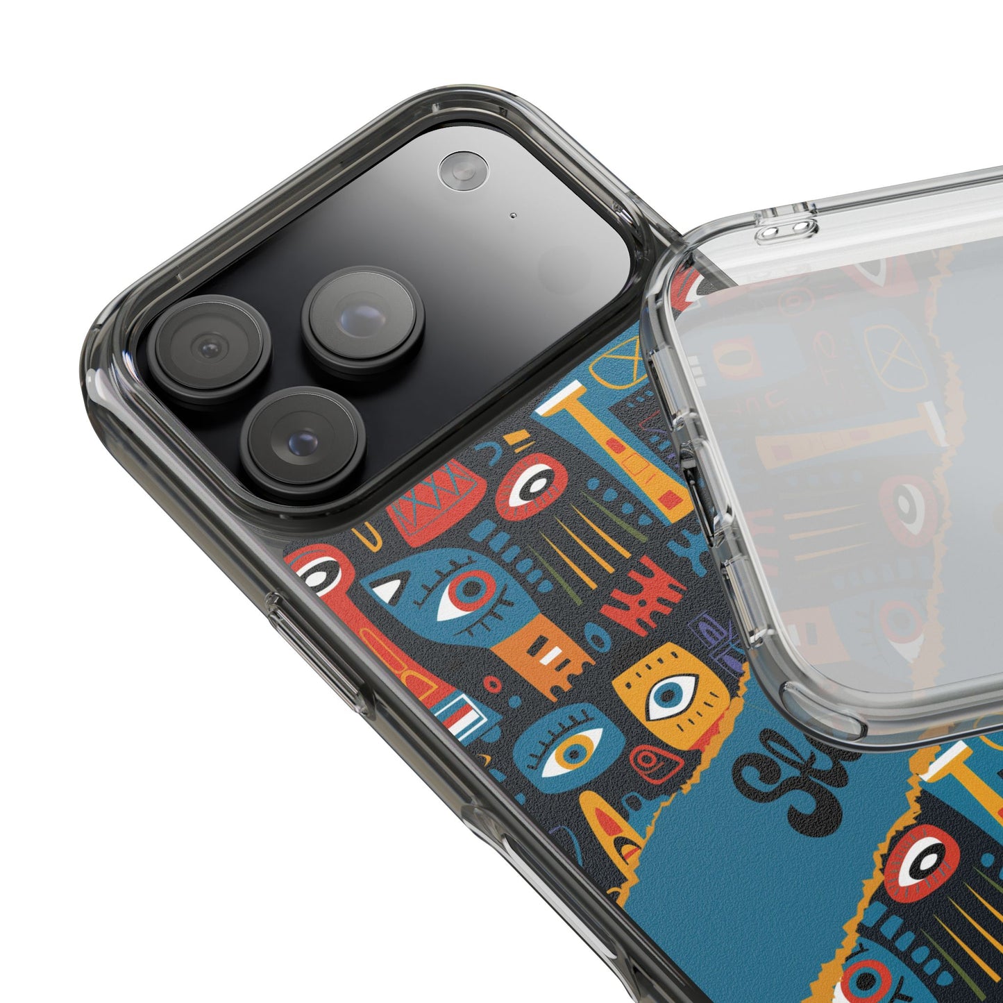 Phone Case — Colorful Abstract Faces Clear Impact-Resistant Case