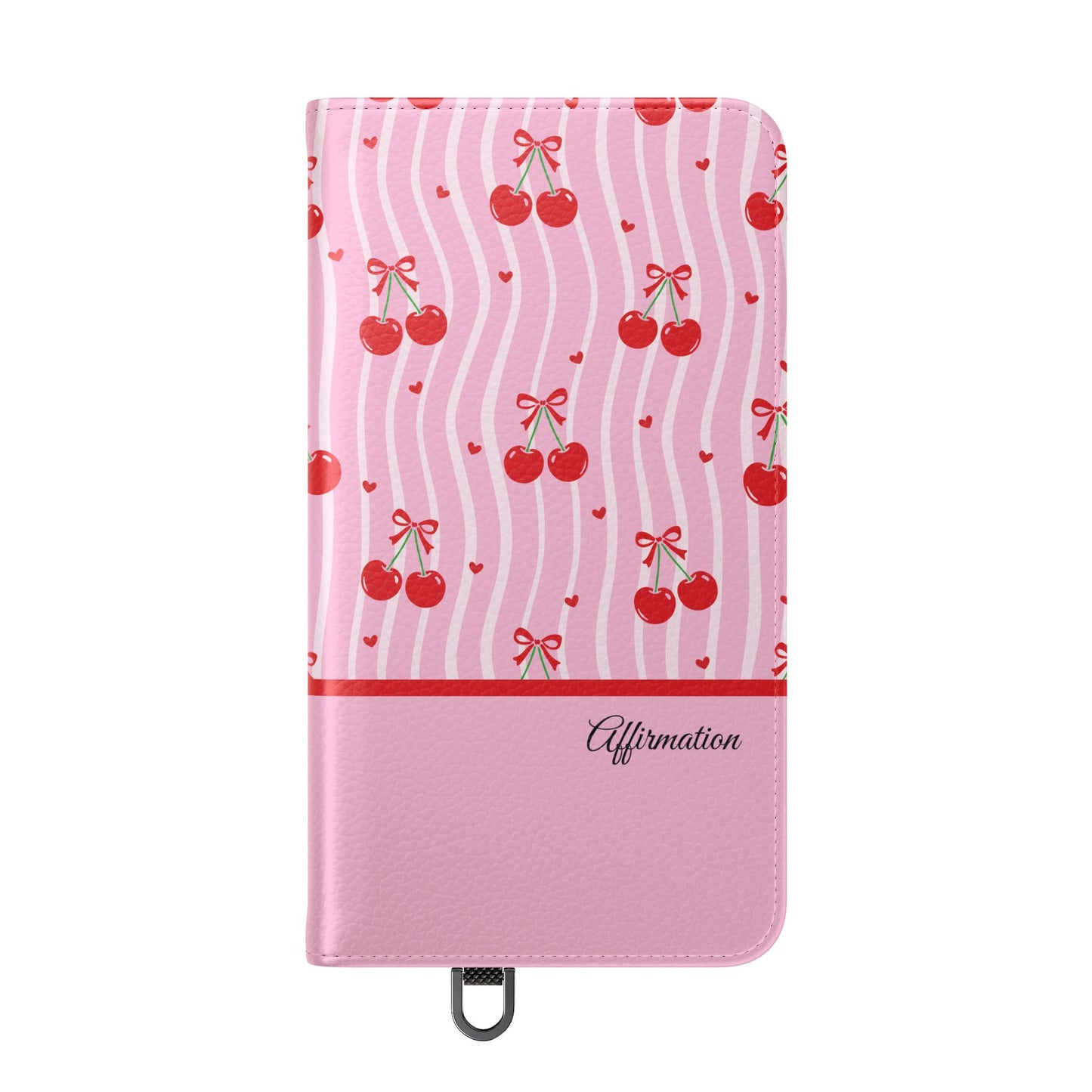 Personalized Cherry Blossom Dreams Flip iPhone and Samsung Cases — Wallet Folio with Name & Affirmation.