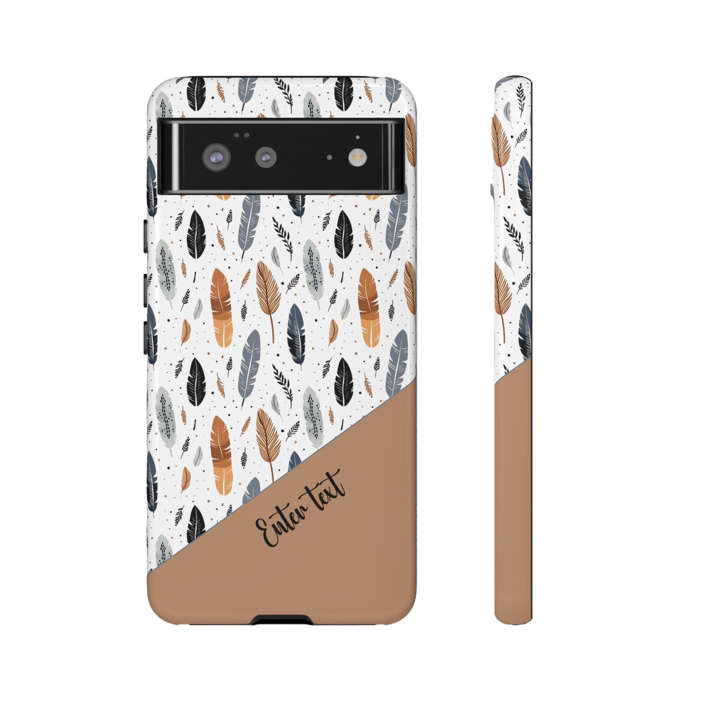 Personalized Whispering Feathers Tough Case — Dark Feather Protective Phone Case for Samsung & Google