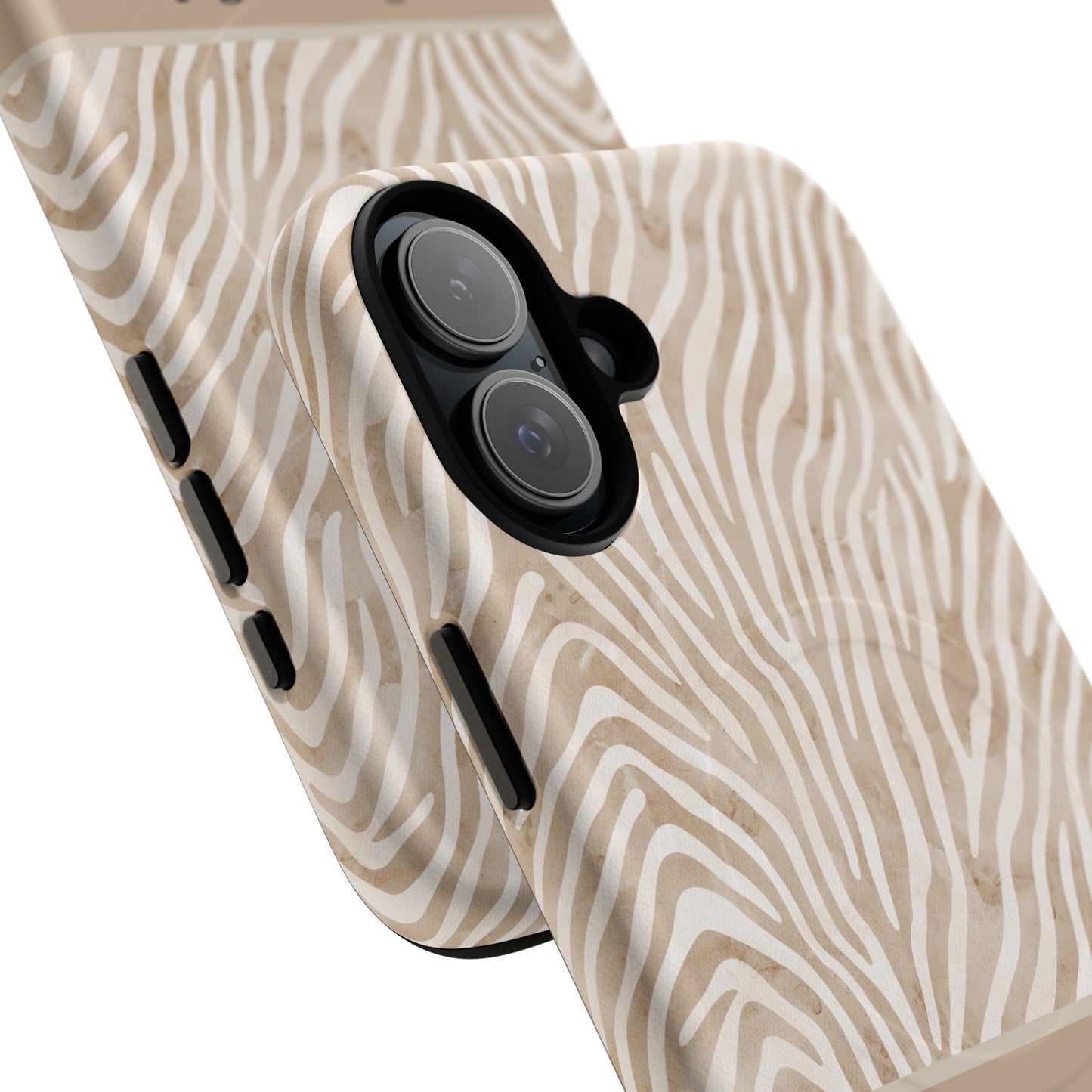 Personalized Zebra Animal Print Cover, Tough Magnetic MagSafe® iPhone® 13, 14, 15, 16, 17, Pro, Pro Max, Plus Cases (Custom Name).