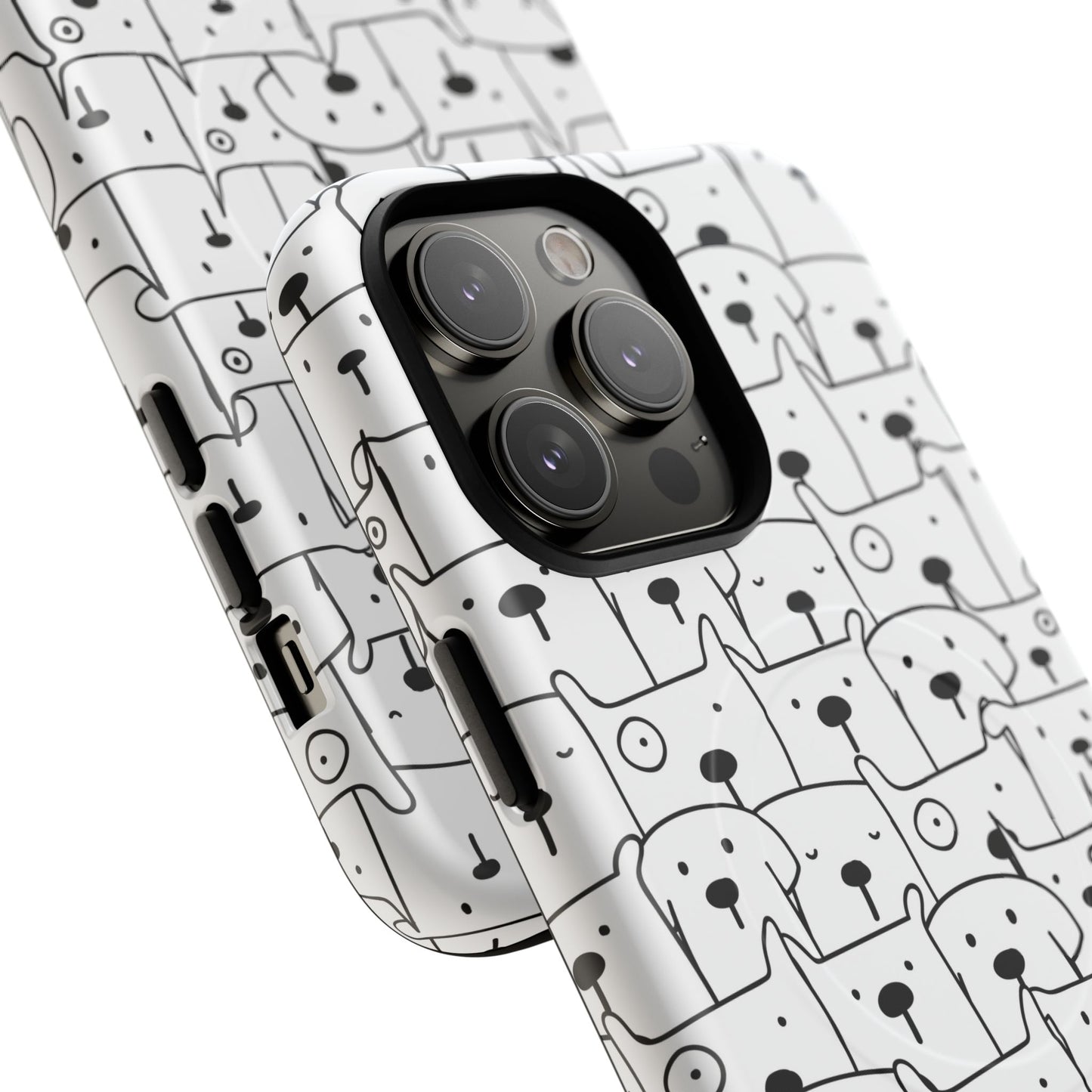 Cute Woof Line-Up iPhone Case, Tough Magnetic Case for Pet Lovers, Stylish Phone Accessory, Gift for Dog Owners, Protective Pet Case