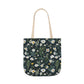 Daisy Delight Floral Canvas Tote Bag with 5-Color Straps | Eco-Friendly Shopping Bag