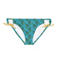 Blue Tropical Bliss Loop Tie Side Bikini Bottom (AOP)