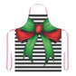 Striped Green Bow Chef's Apron