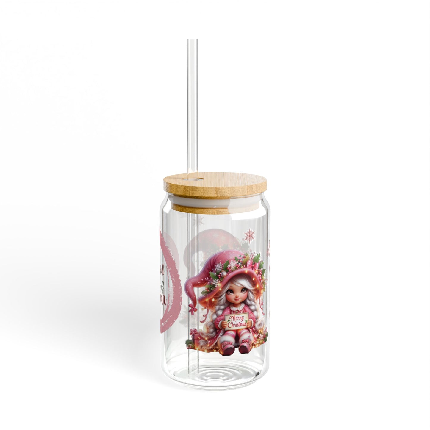 Christmas Gnome Sipper Glass, 16oz