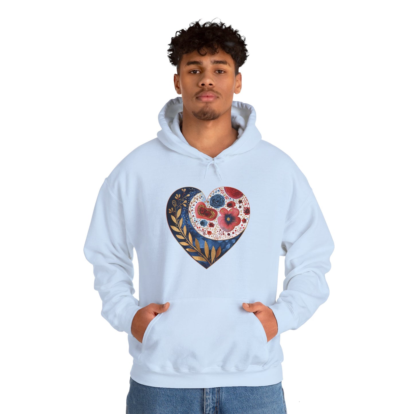 Floral Heart Unisex Heavy Blend™ Hooded Sweatshirt