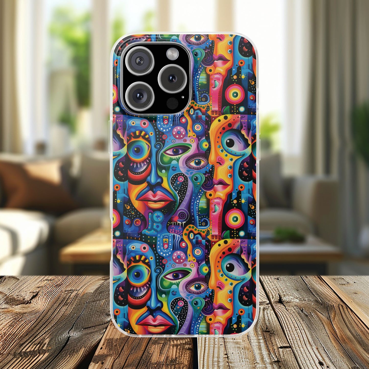Psychedelic Visions Flexi iPhone and Samsung Case - Colorful Abstract Design.